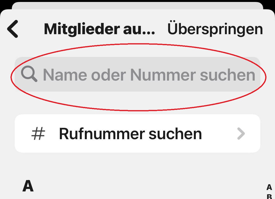 Füge eine Person aus deinen Kontakten hinzu